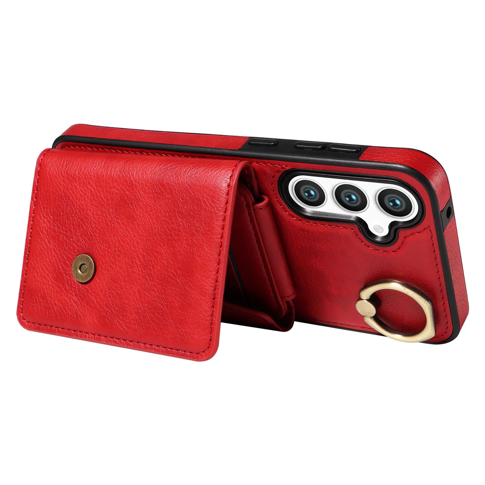 002 Cellphone Cover for Samsung Galaxy S23 FE Ring Kickstand Litchi Texture Leather TPU Card Bag Phone Case with Shoulder Strap 002 Cellphone Cover for Samsung Galaxy S23 FE Ring Kickstand Litchi Texture Leather TPU Card Bag Phone Case with Shoulder Strap